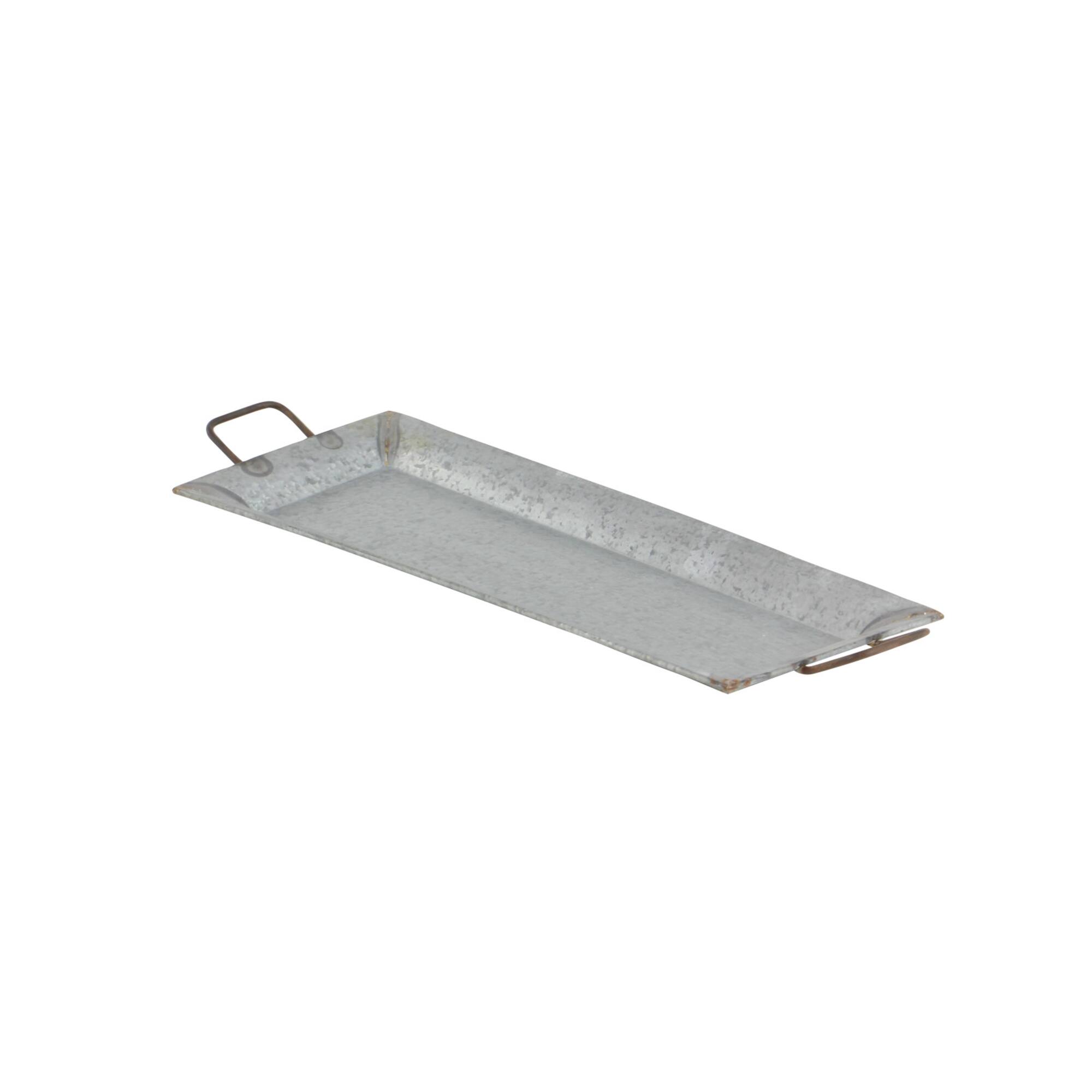 Gray Metal Farmhouse Tray Set